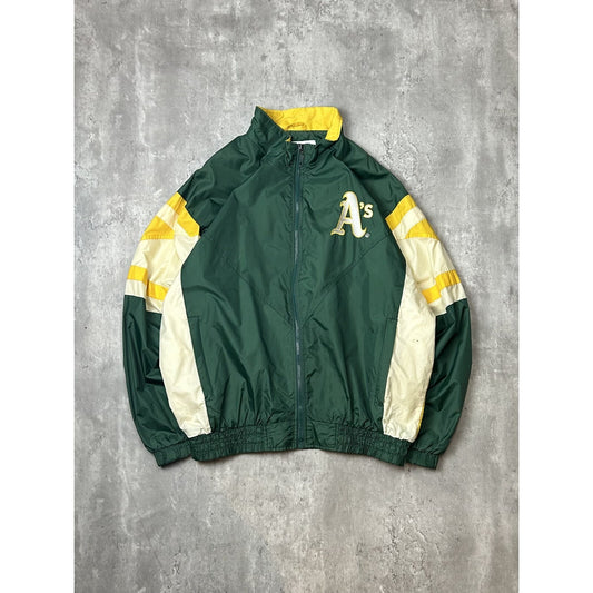 Vintage 90s Oakland Athletics MLB Embroidered Starter Windbreaker Jacket Large