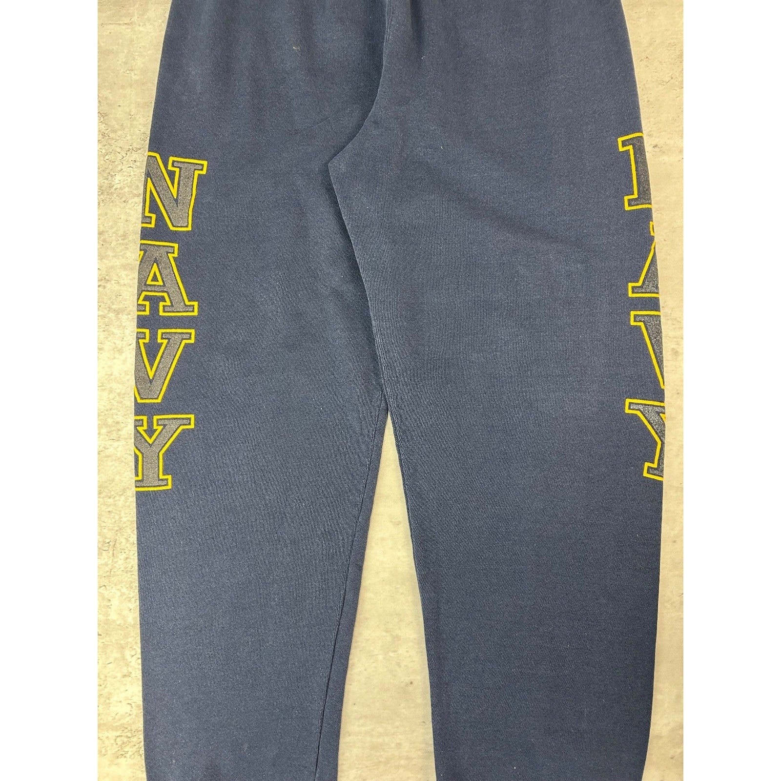 Vintage 80s/90s US NAVY Military Graphic Spellout Sweat Pants Size Large