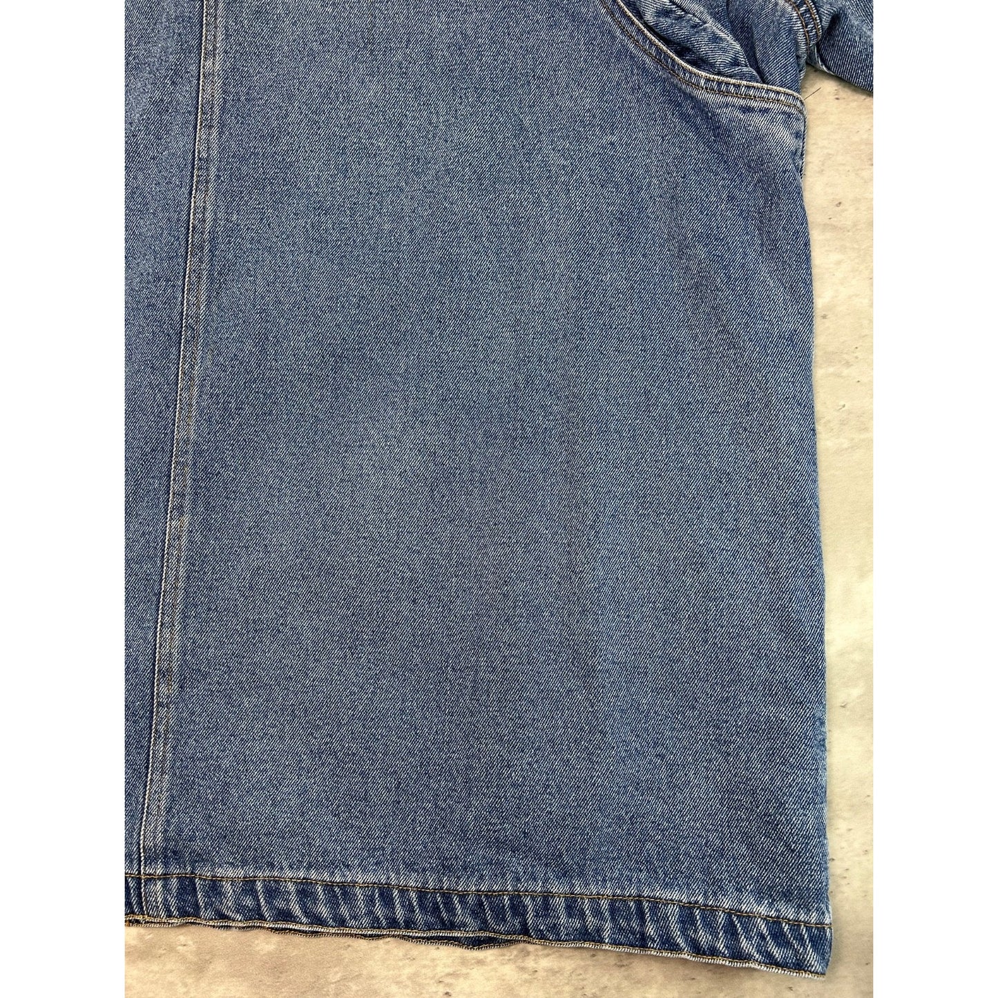 Vintage 90s RiverEdge Plaid Lined Light Wash Denim Workwear Chore Jacket Sz 2XL