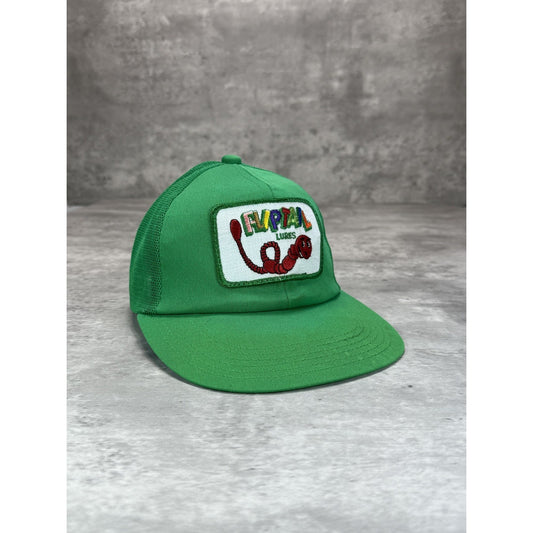 VTG 80s/90s Fliptail Lures Fishing Embroidered Patch Trucker Snapback Hat OSFA