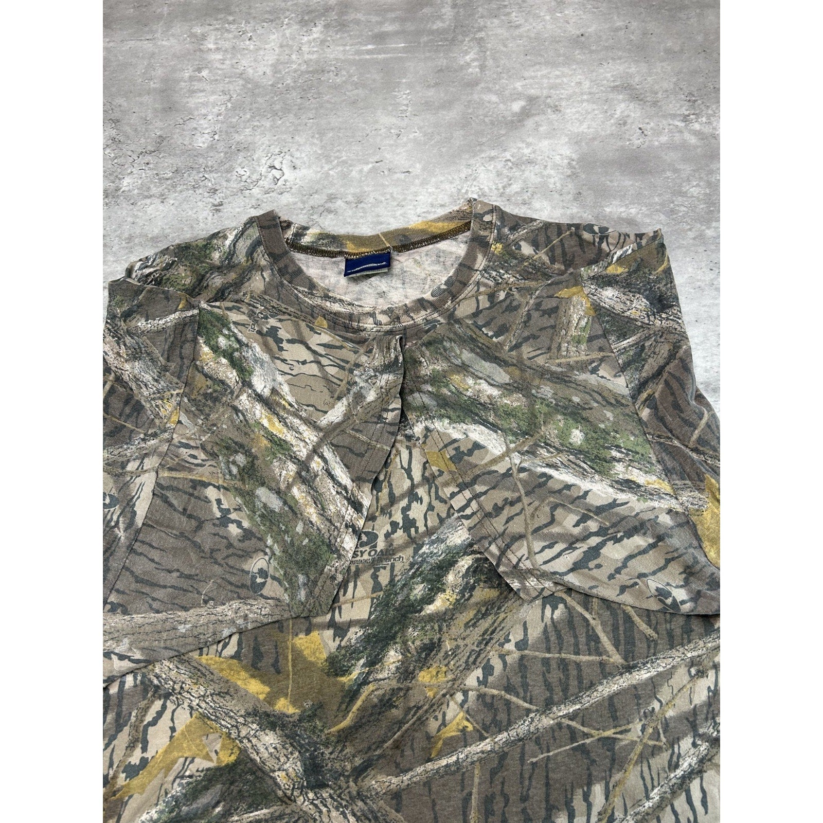 Vintage 90s Mossy Oak Shadow Branch Tree Camo Hunting T-Shirt Size 3XL