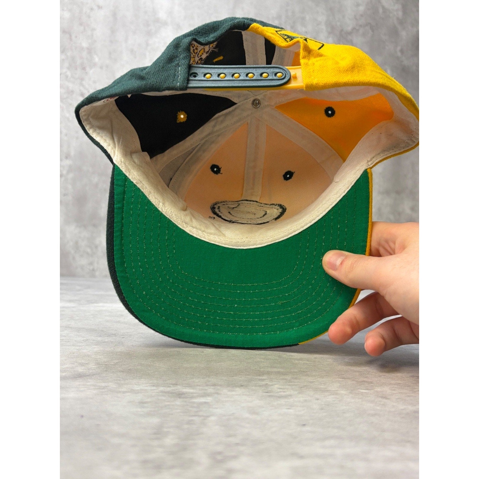 Vintage Green Bay Packers NFL World Champions Split Snapback Hat OSFA