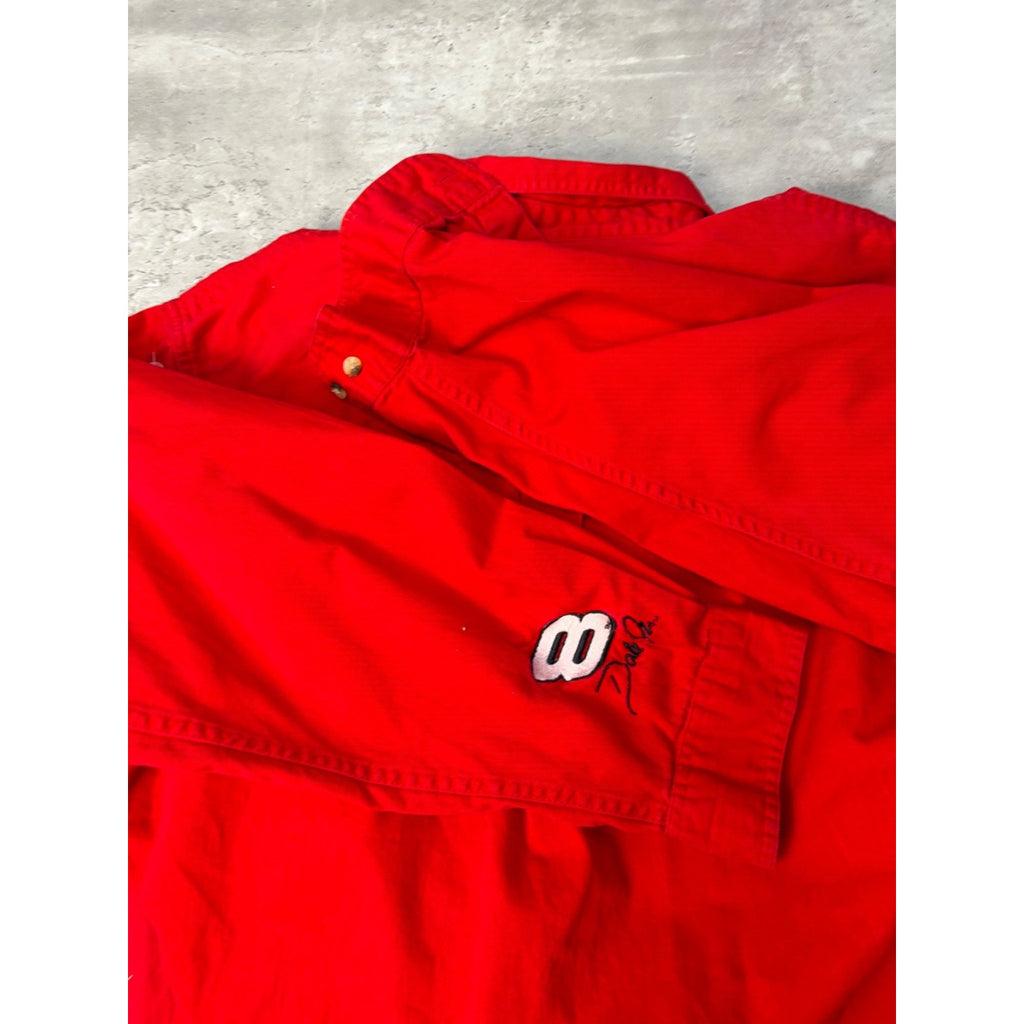 Vintage Dale Earnhardt Jr #8 Budweiser Nascar Racing Button Up Shirt Size Medium