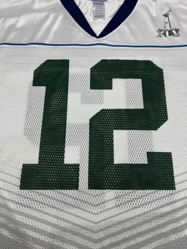 Aaron Rodgers #12 Green Bay Packers NFL SuperBowl XLV Reebok Jersey Size Large