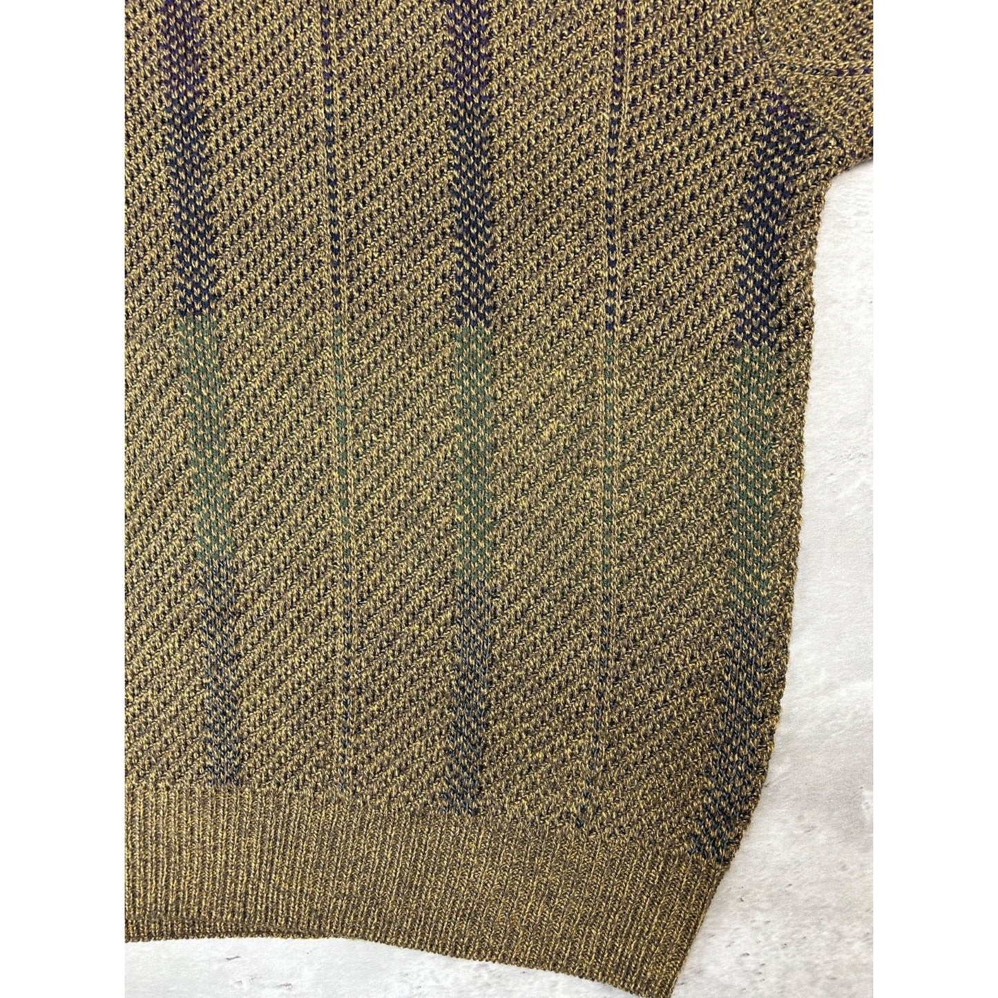 Vintage Towncraft Striped Pullover Ribbed Knit Sweater Size Large