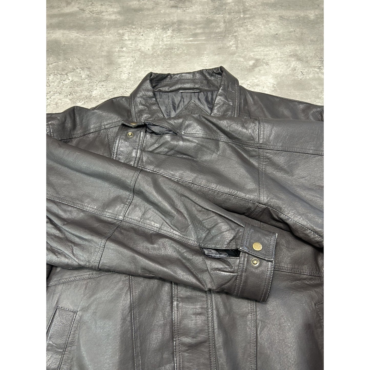 Vintage Cherokee Full Zip Leather Bomber Jacket Size 2XL Black