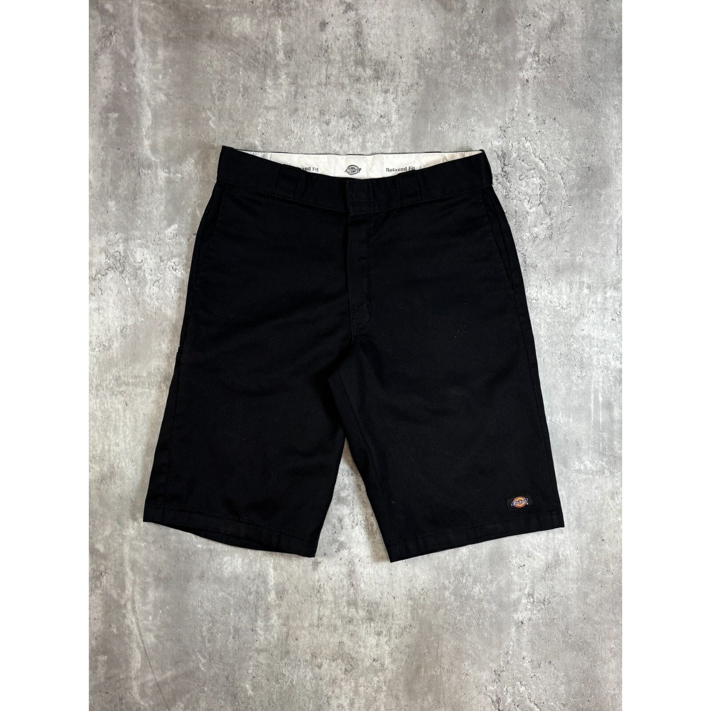 Dickies Relaxed Fit Canvas Workwear Five Pocket Shorts Size 34 Black