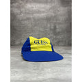 Vintage 90s Guess Waterpro Three Panel Spellout Hat OSFA Yellow/Blue