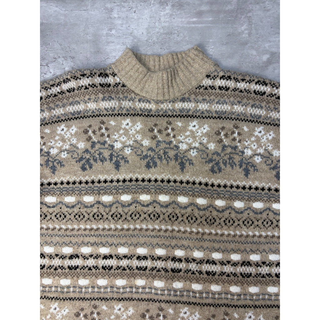 90s Bugle Boy For Her Abstract Striped Pullover Ribbed Knit Sweater Sz Womens L