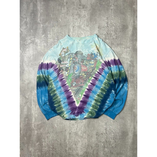 Grateful Dead Dancing Bear Train Graphic Band Long Sleeve T-shirt Size Large