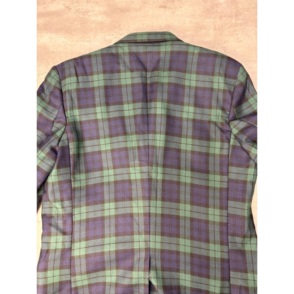 Vintage 1990s Tommy Hilfiger Green / Blue Plaid Print Blazer Jacket Size 18 Reg