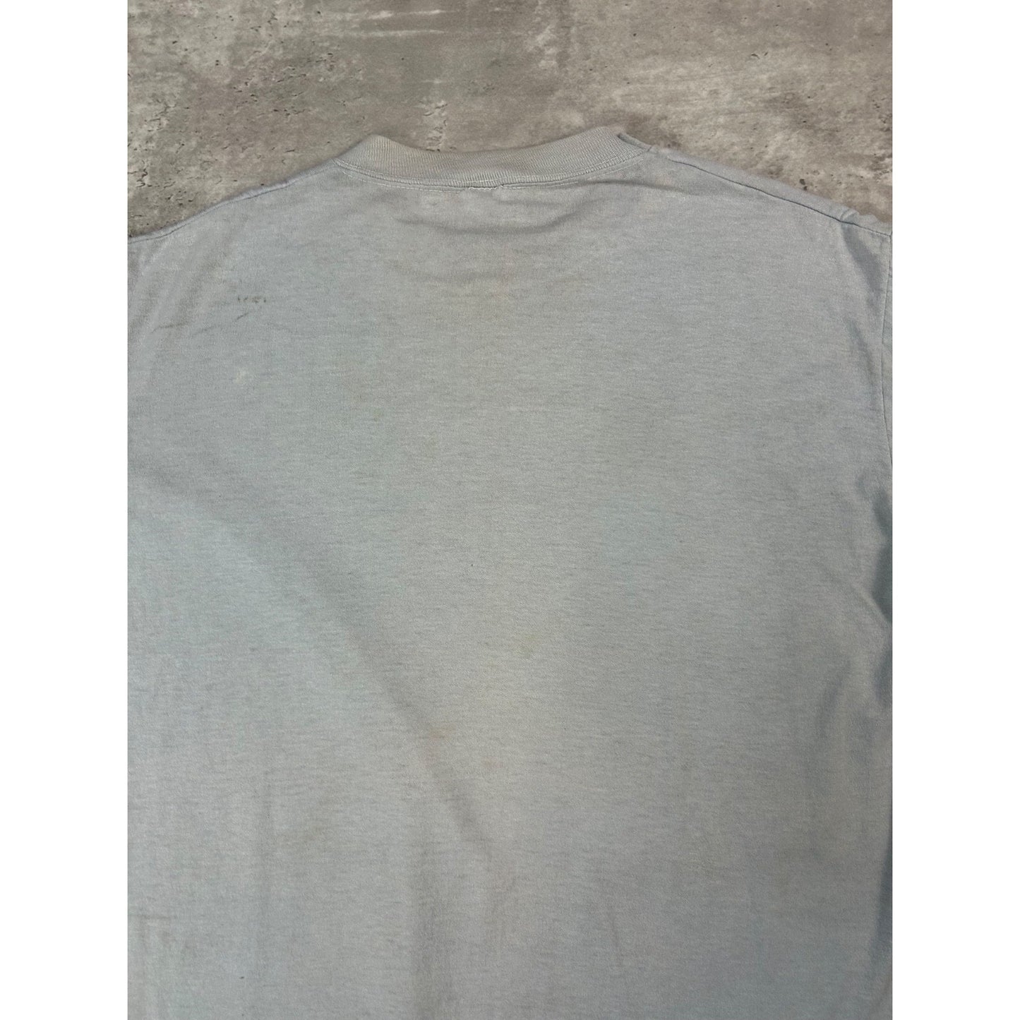 Vintage 1980 Texas Skier Western Spellout Graphic T-Shirt Size Large Blue