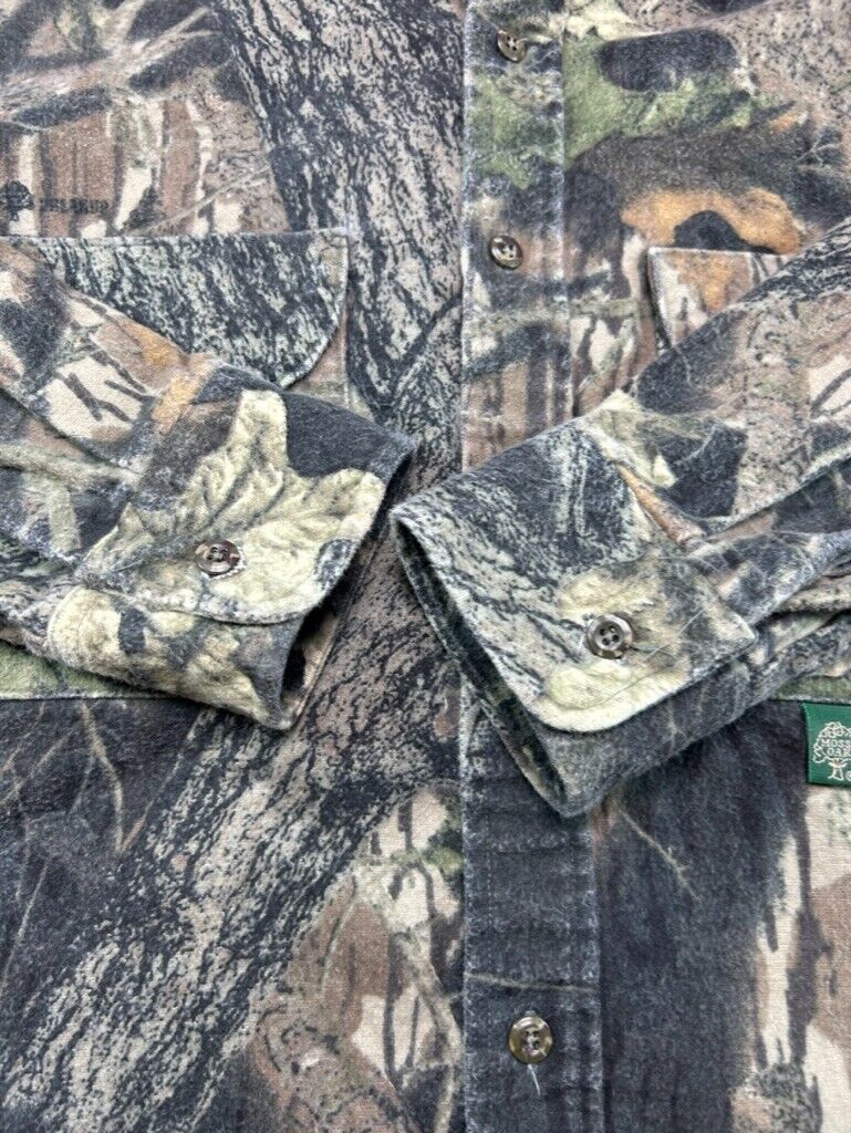 VTG 90s Mossy Oak Breakup Tree Camo Long Sleeve Hunting Button Up Shirt Medium