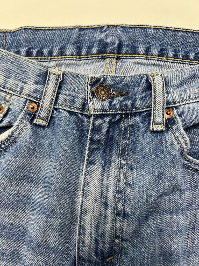 Vintage Levi's 505 Red Tab Straight Fit Light Wash Denim Pants Size 36 Blue