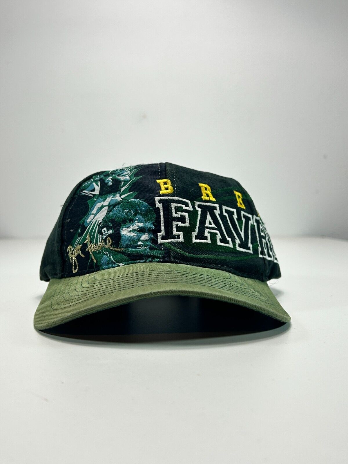 Vintage 90s Brett Favre #4 Green Bay Packers NFL Embroidered Snapback Hat OSFA