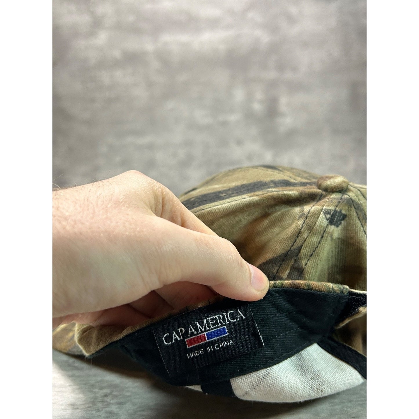 Vintage Dayton Freight Tree Camo Embroidered Spellout Hunting Strapback Hat OSFA