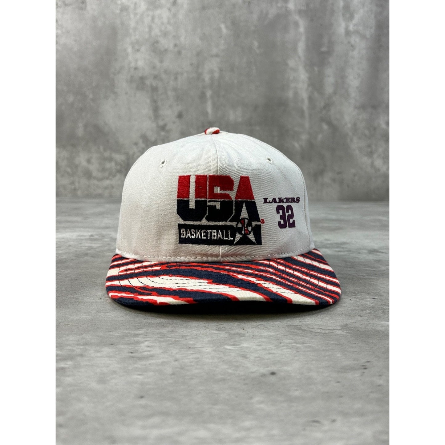 VTG 90s Magic Johnson #32 USA Olympics Dream Team Basketball Snapback Hat OSFA