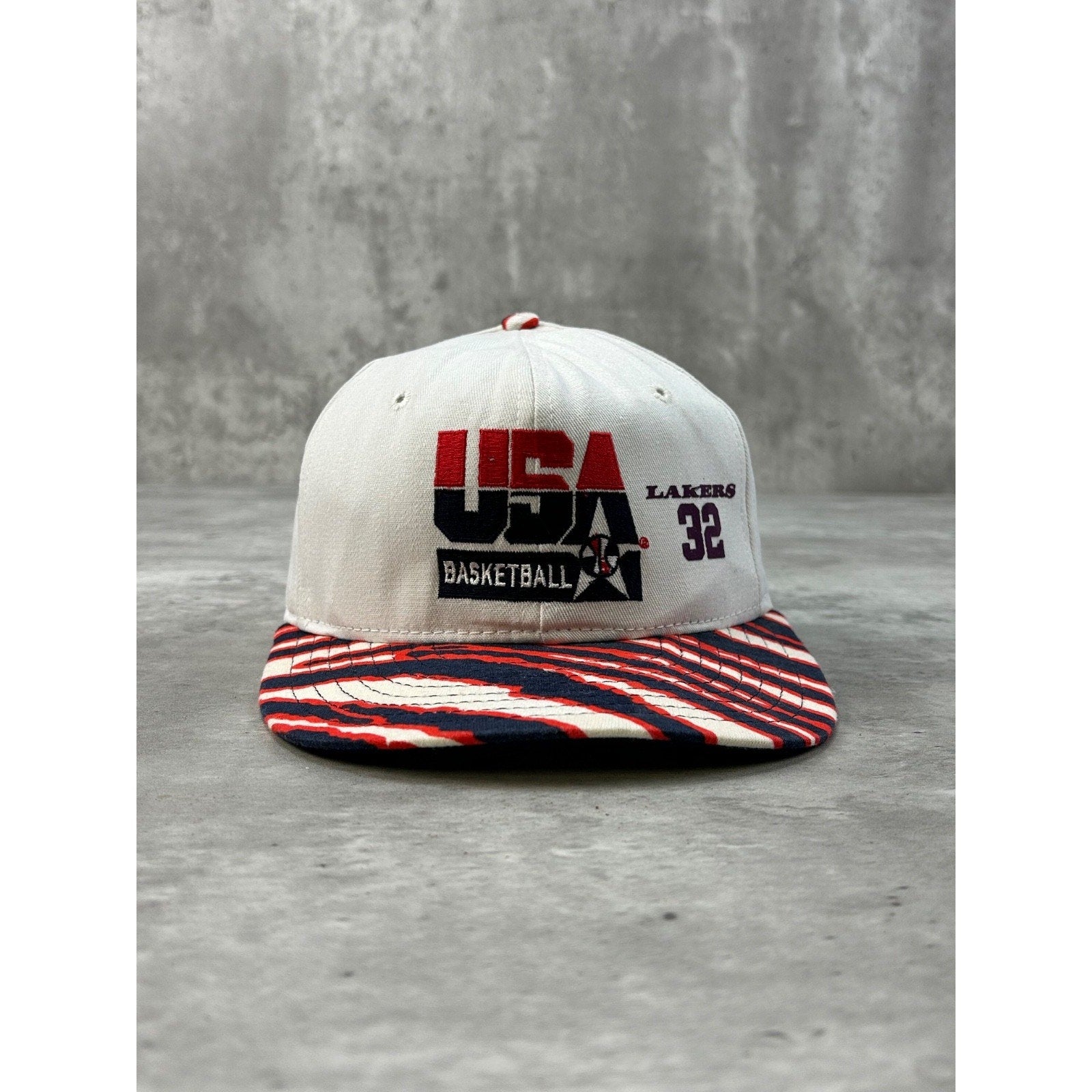 VTG 90s Magic Johnson #32 USA Olympics Dream Team Basketball Snapback Hat OSFA