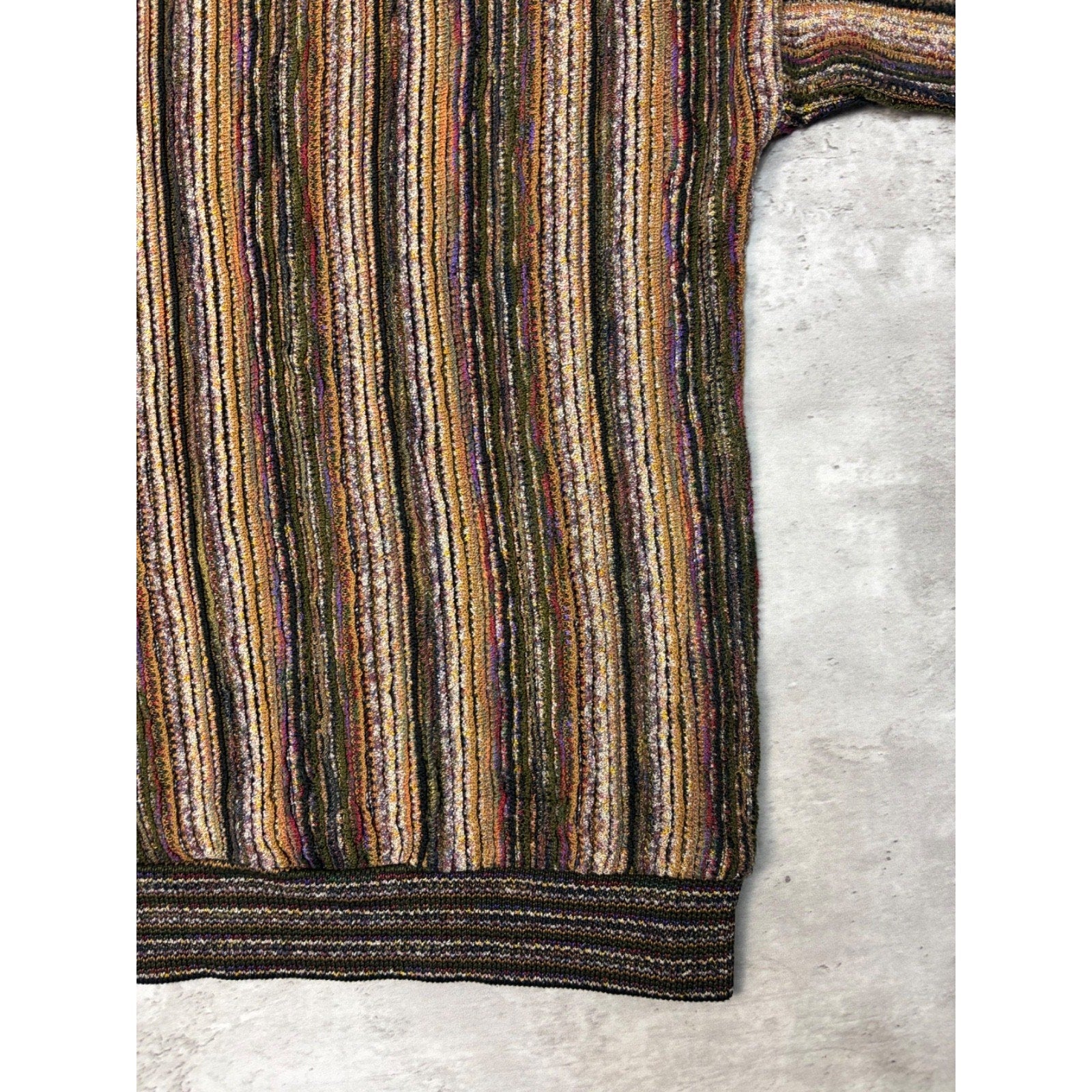 Vintage 90s Tundra 3D Knit Earth Tone Pullover Ribbed Sweater Size Large