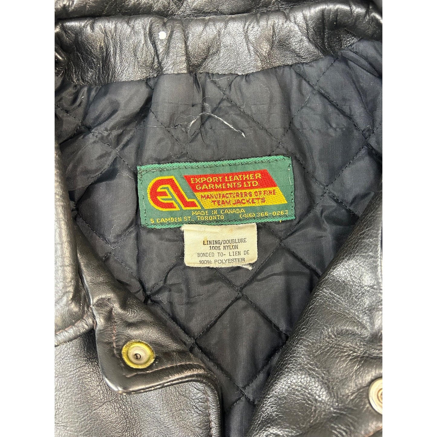 Vintage 1988 University Of Guelph Collegiate Leather Bomber Jacket Size Large
