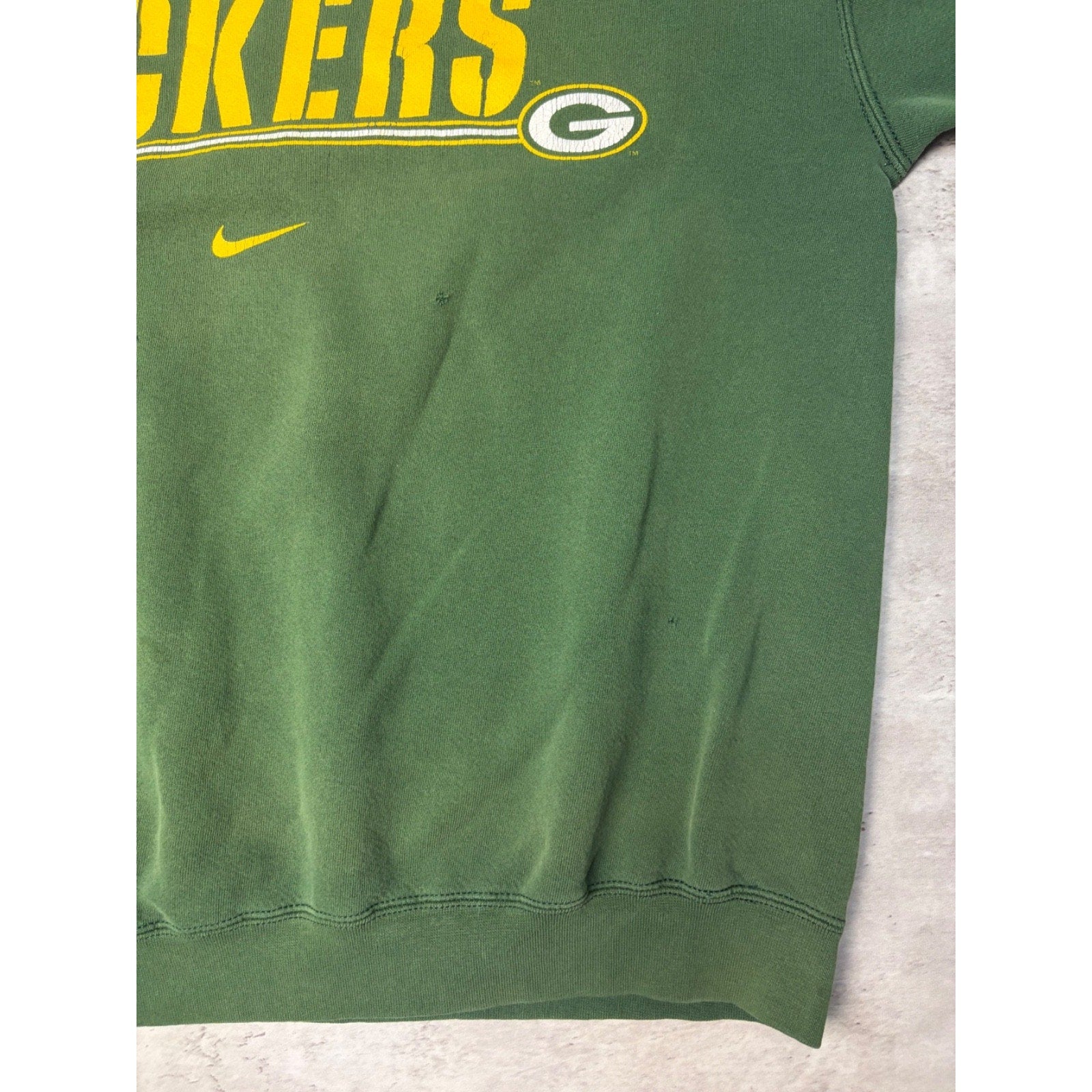 Vintage 90s Green Bay Packers NFL Nike Spellout Sweatshirt Size Large