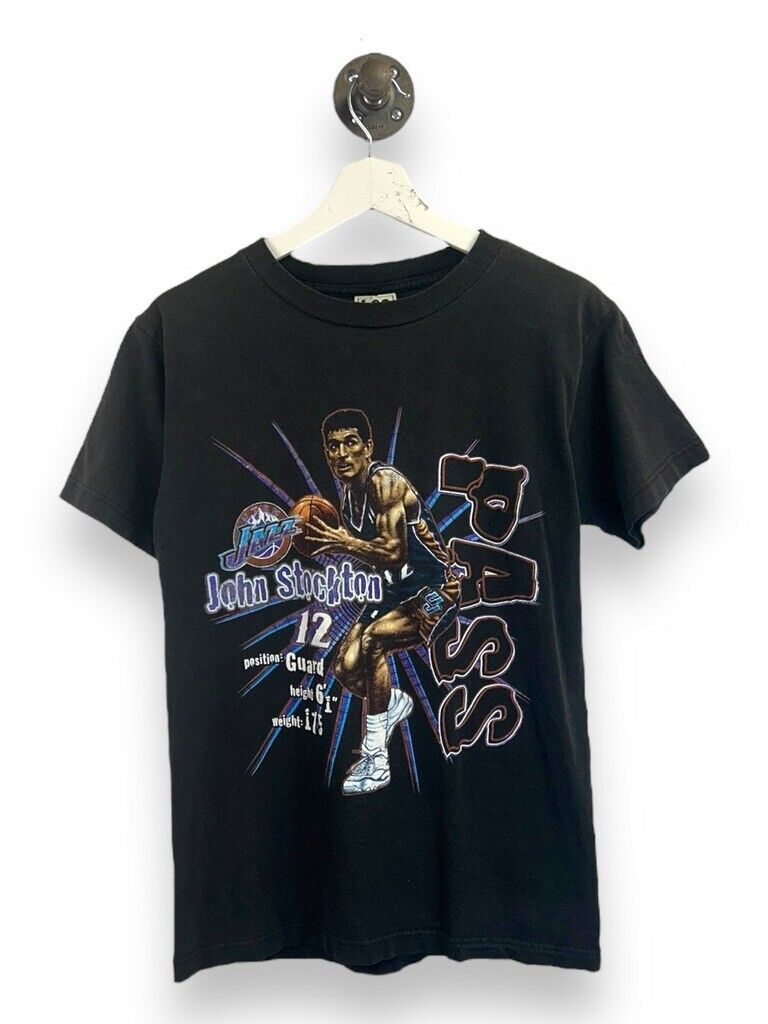 Vintage John Stockton Karl Malone Utah Jazz NBA Player Graphic T-Shirt Sz Small