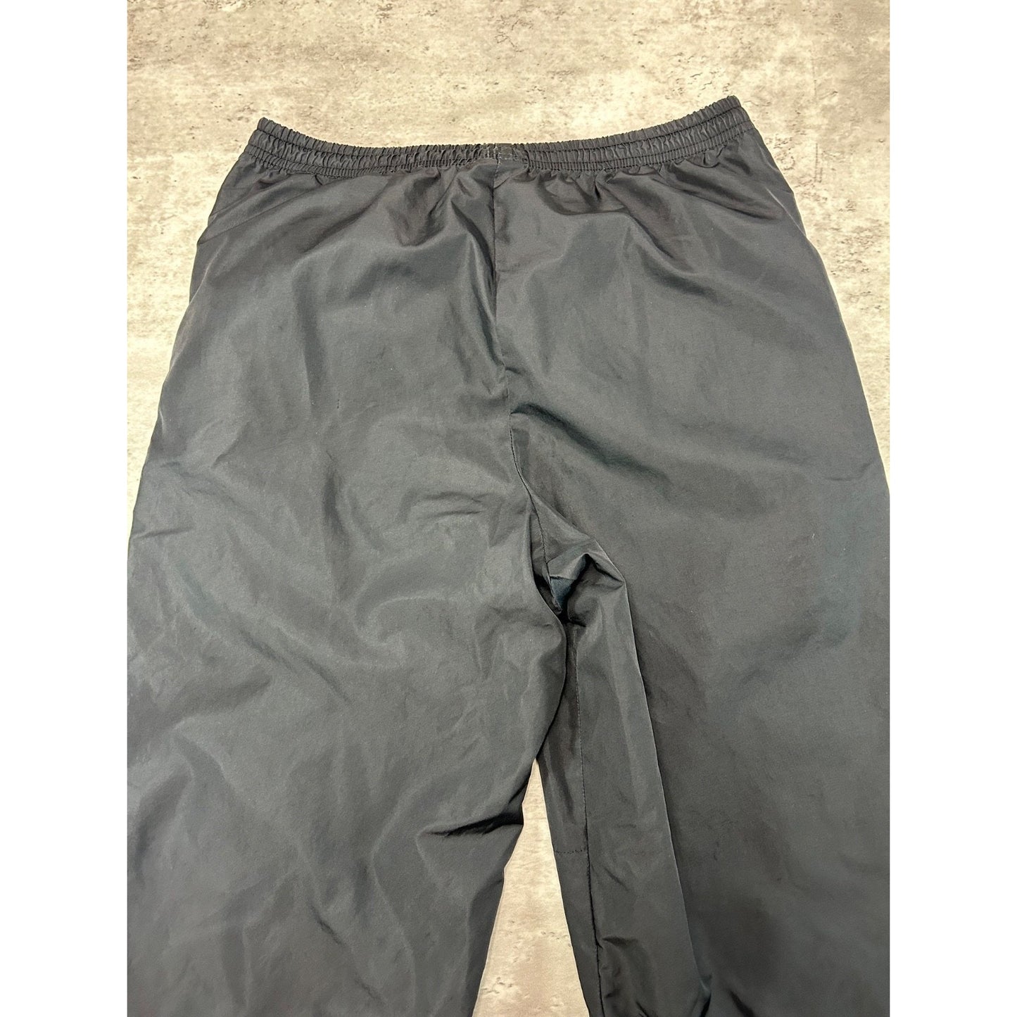 Vintage Nike Embroidered Swoosh Windbreaker Pants Size Small Black