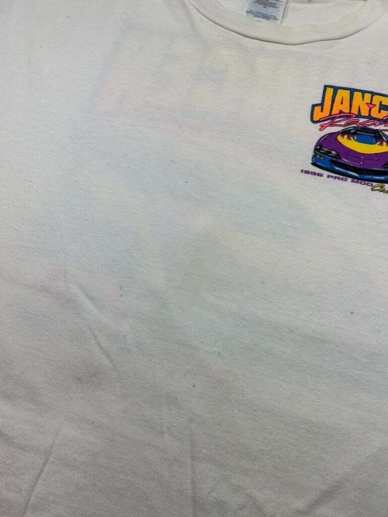 Vintage 1996 Jancen Racing Pro Mod Camaro Car Graphic T-Shirt Size XL White