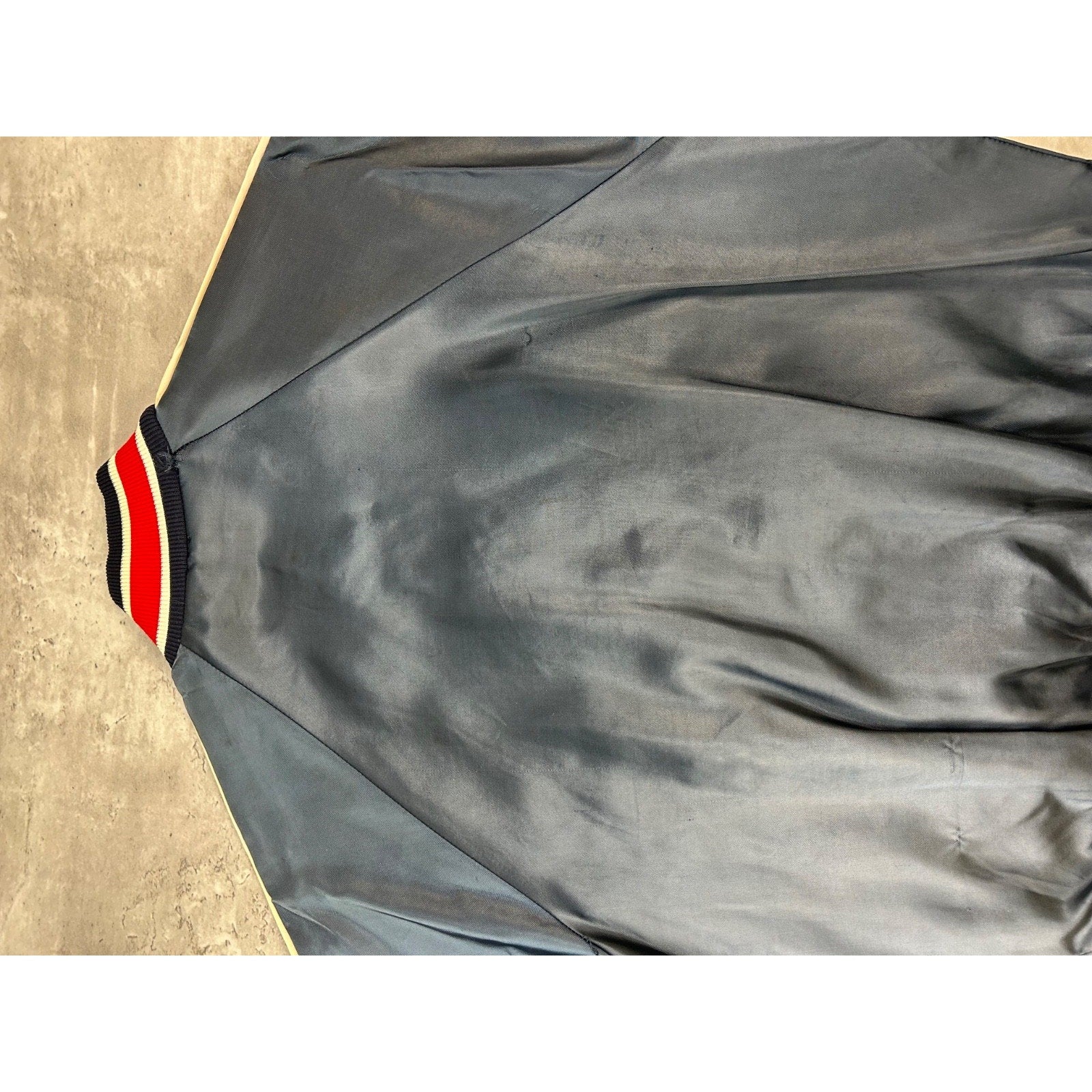 Vintage 80s Playboy Embroidered Logo Satin Bomber Jacket Size Small