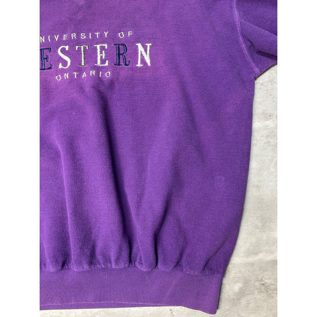 Vintage 90s University Of Western Embroidered Spellout Sweatshirt Size Medium