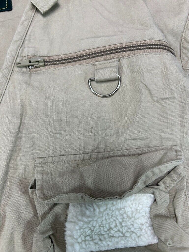 Vintage Crystal River Nylon Full Zip Multi-Pocket Fishing Jacket Size 2XL Beige