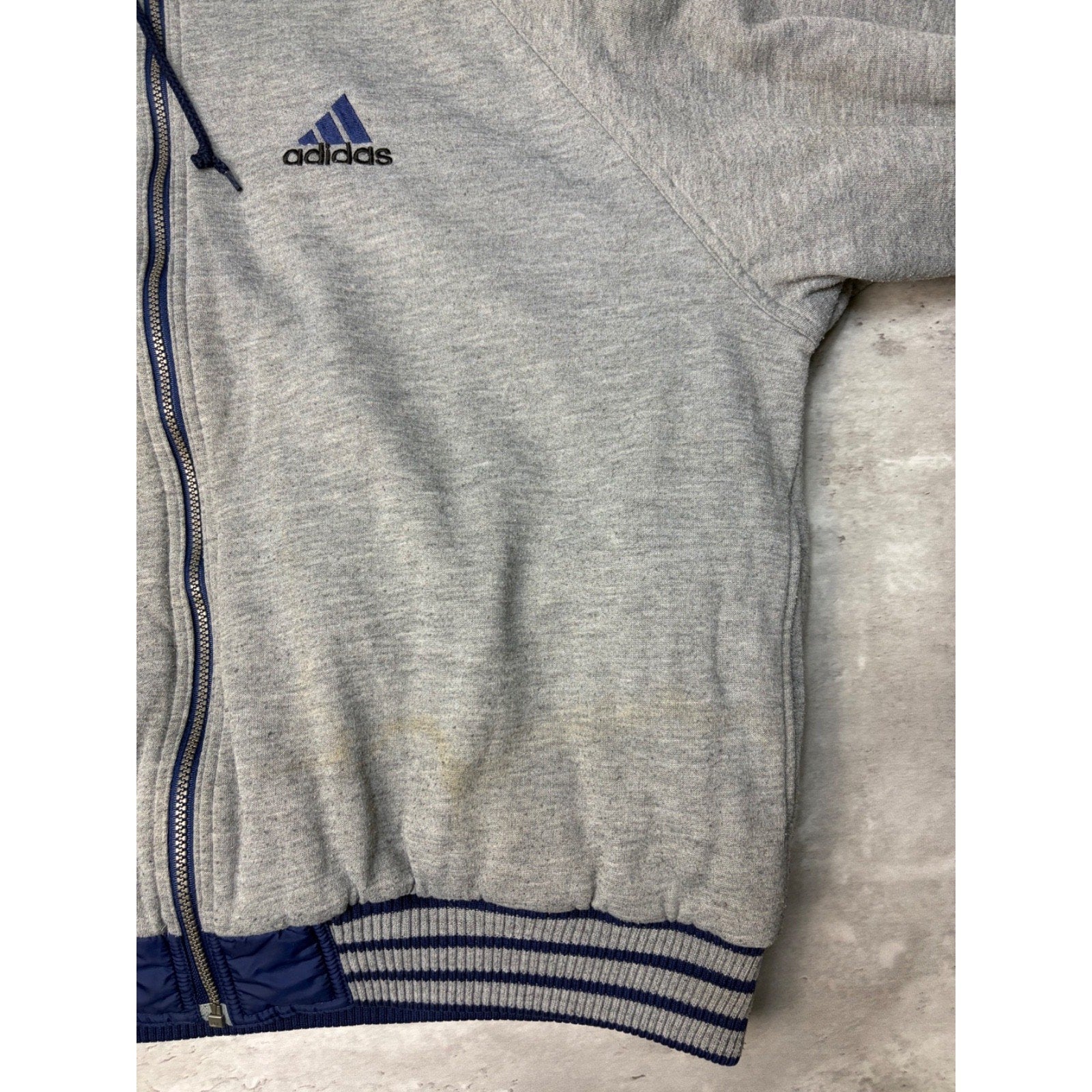 Vintage Adidas Reversible Full Zip Hooded Bomber Jacket Size XL