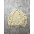 Vintage 2000s Nike Embroidered Mini Swoosh Cream Crewneck Sweatshirt Size Large