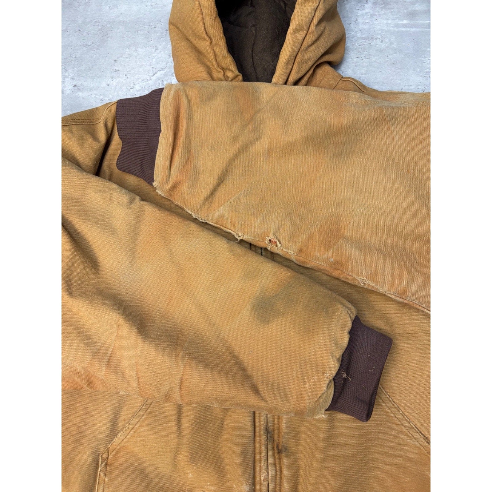 Vintage Wear Guard Insulated Full Zip Insulated Hooded Workwear Jacket Sz Large