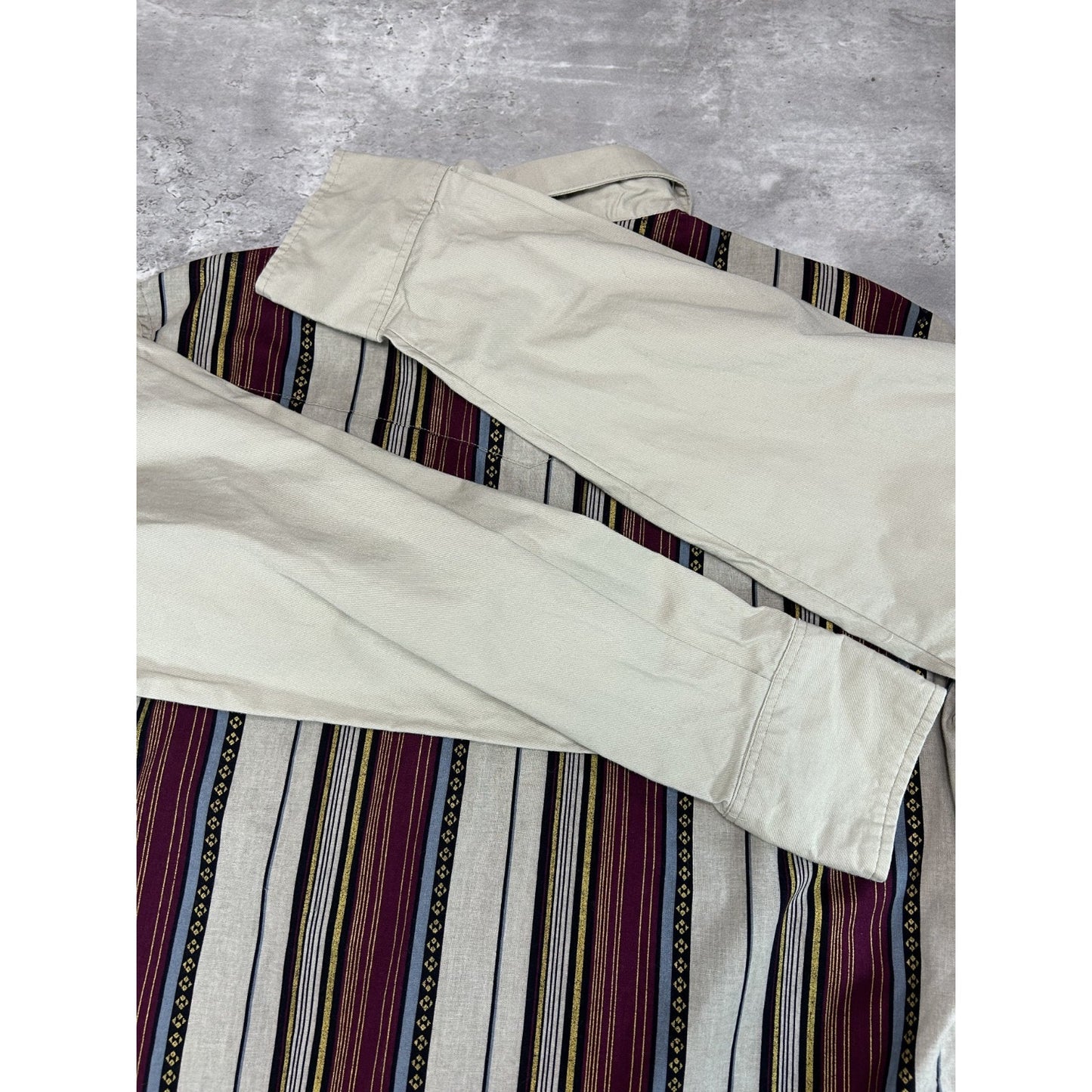 Vintage 80s Wrangler Pearl Snap Striped Long Sleeve Button Up Shirt Size XL