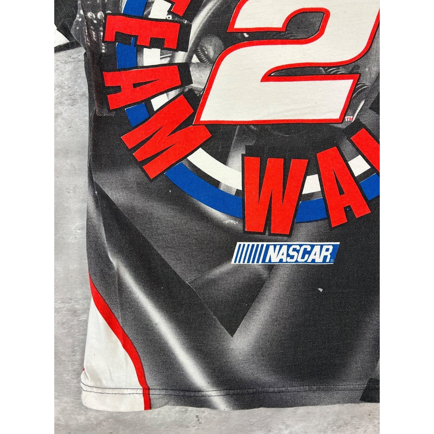 Vintage Rusty Wallace #2 Miller Lite Racing Nascar All Over Print T-Shirt Sz XL