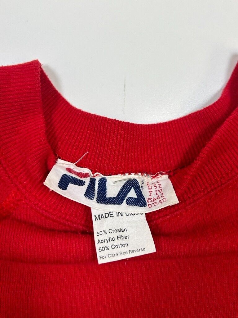 Vintage 1983 Fila US Open Tennis Sweatshirt Size Large 80s Red Made In USA