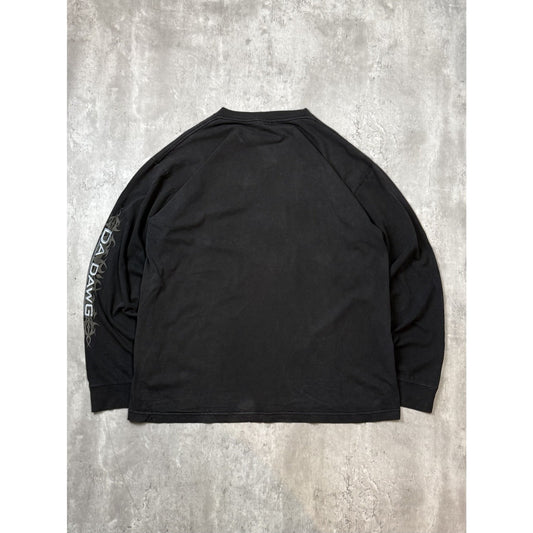 Vintage 90s Da Dawgs Monster Trucker Graphic Long Sleeve T-Shirt Size XL Black