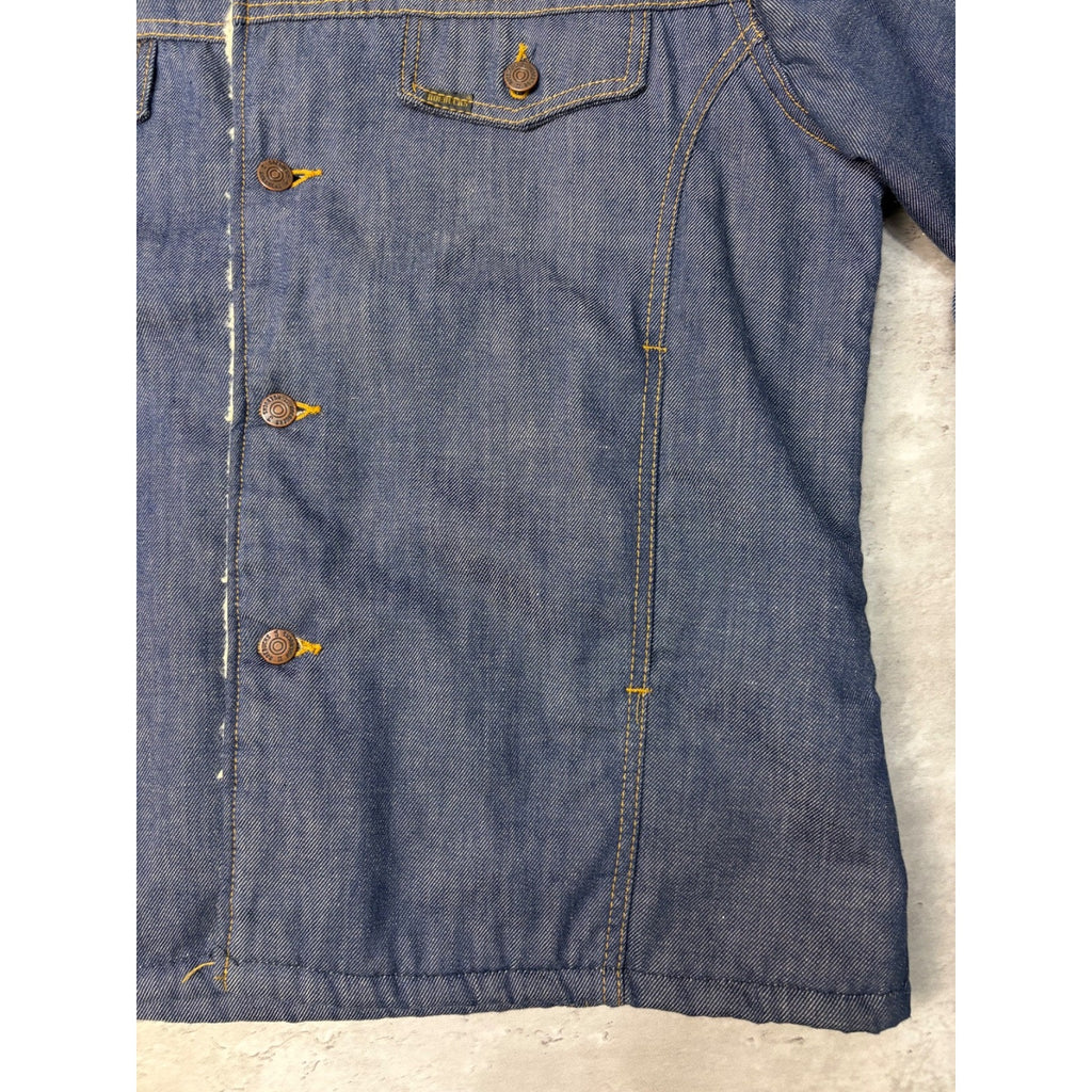 Vintage 70s/80s Sears Roebuck Sherpa Lined Denim Collared Jacket Size Medium