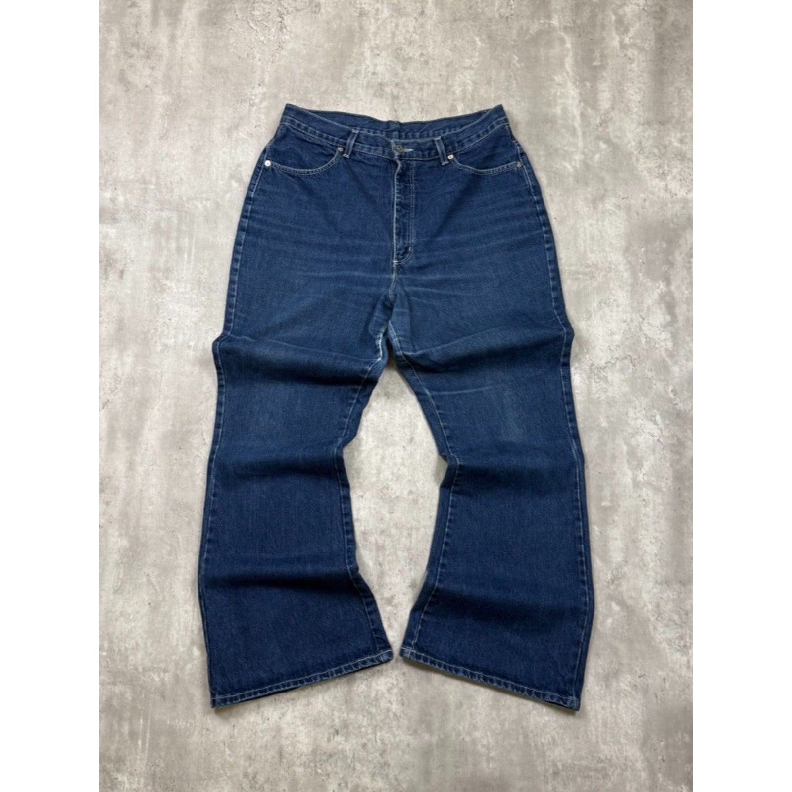 Vintage Y2K Womens X Manager Embroidered Medium Wash Denim Flare Pants Size 33
