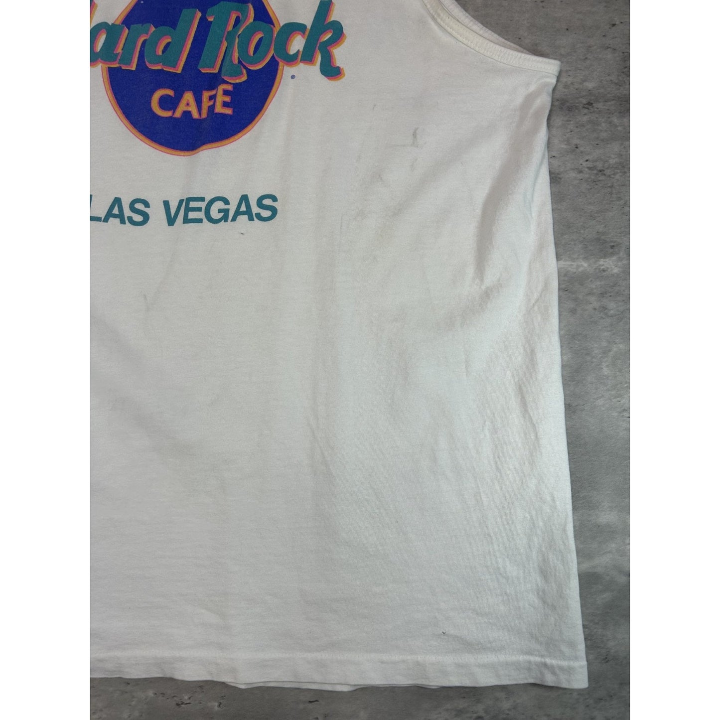 Vintage 90s Hard Rock Cafe Las Vegas Destination Sleeveless T-Shirt Size XL
