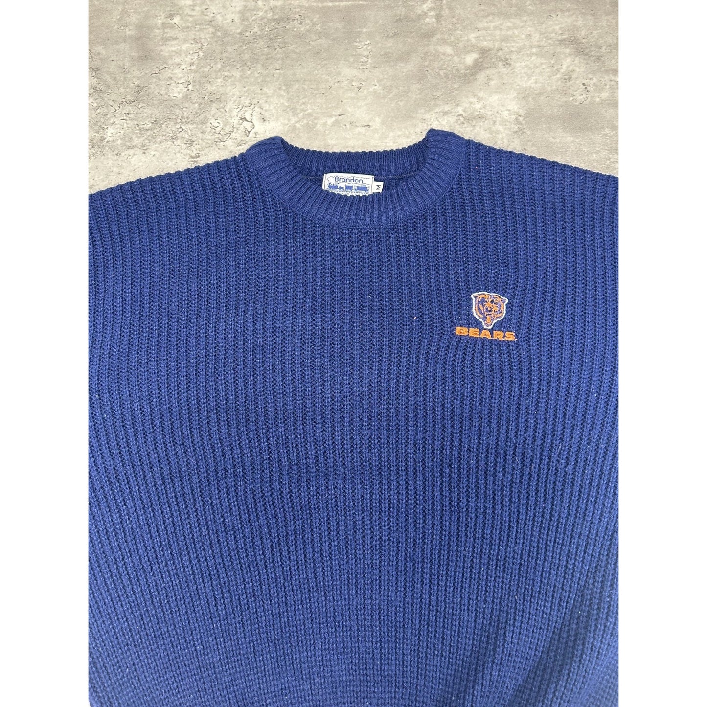 Vintage 90s Chicago Bears NFL Embroidered Logo Knit Sweater Size Medium