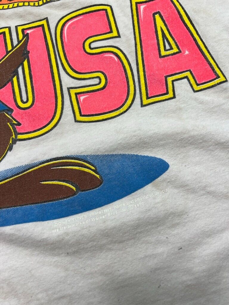 Vintage 1992 Looney Tunes Taz USA Swimming Gold Medal T-Shirt Size 2XL Made USA