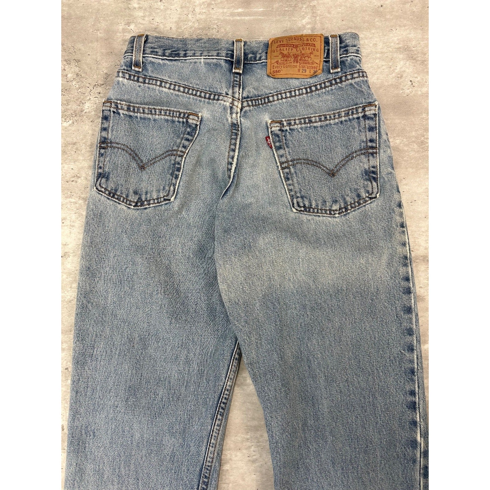 Vintage 90s Levis 550 Red Tab Medium Wash Denim Pants Size 29