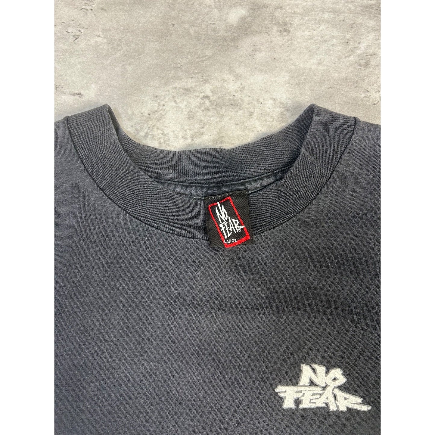 Vintage Y2K No Fear Who Said Sunday... Graphic Slogan T-Shirt Size Large Black