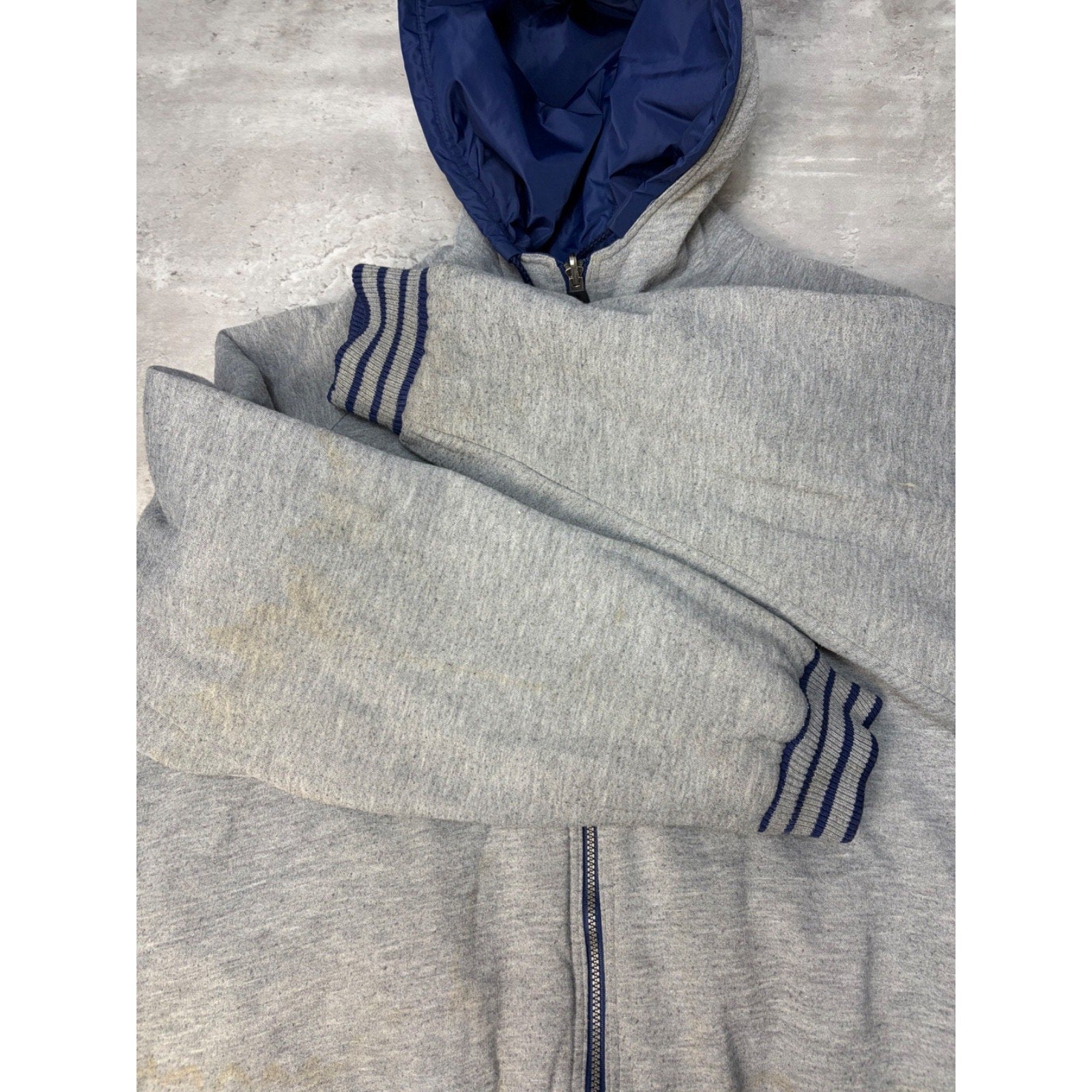 Vintage Adidas Reversible Full Zip Hooded Bomber Jacket Size XL