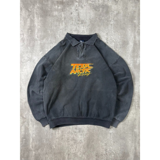 Vintage 90s Arctic Cat Team Arctic Racing Embroidered Collared Sweatshirt Sz XL