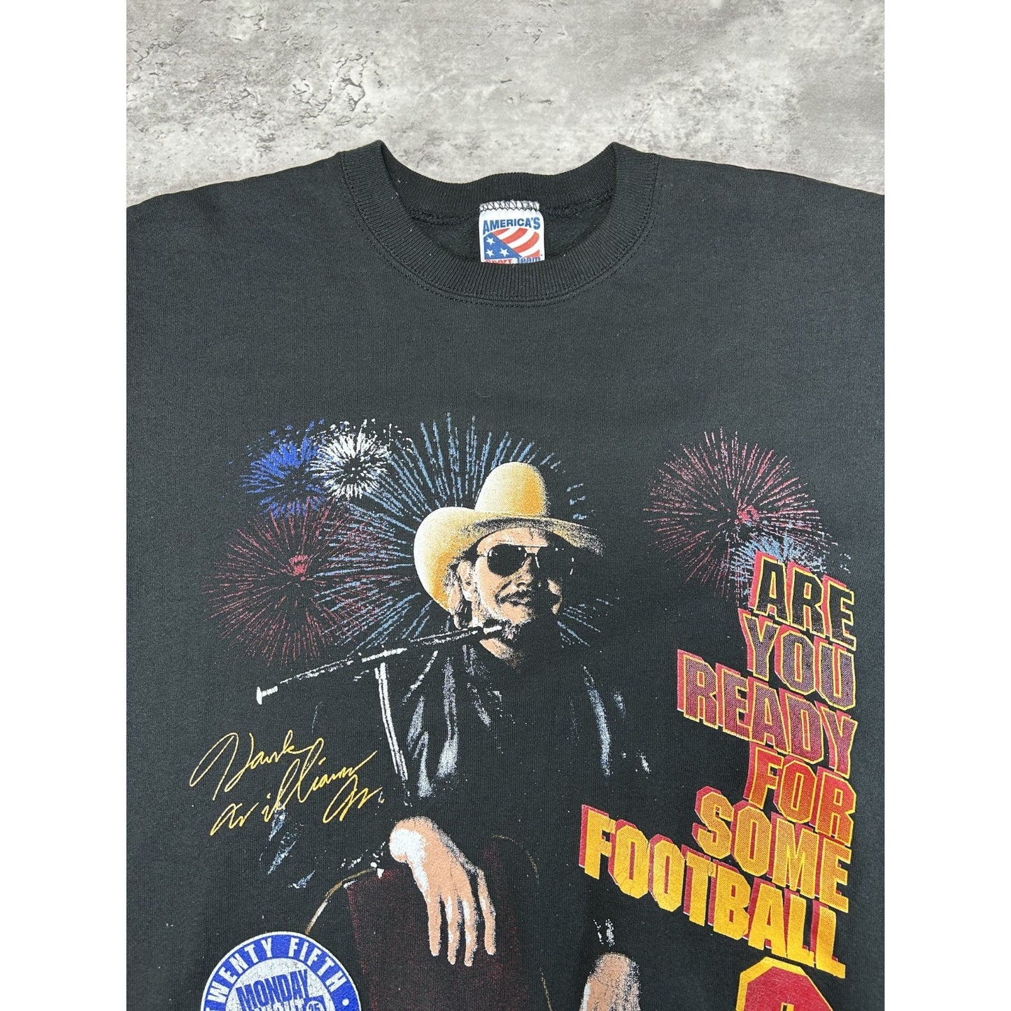 Vintage 90s Hank Williams Jr NFL Monday Night Football Sweatshirt Size Large