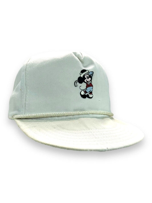 Vintage 90s Disney Mickey Mouse Golf Embroidered Character Strapback Hat OSFA