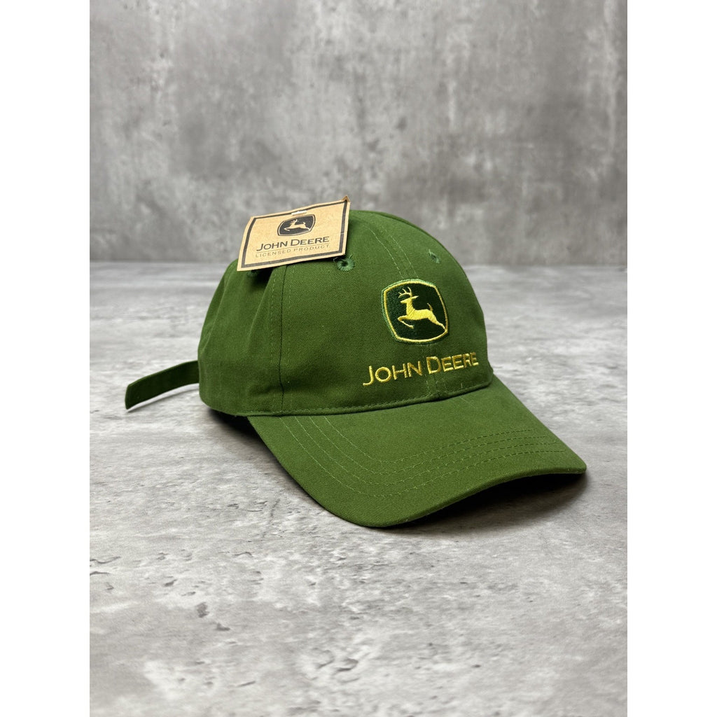Vintage John Deere Embroidered Spellout Logo Strapback Hat OSFA